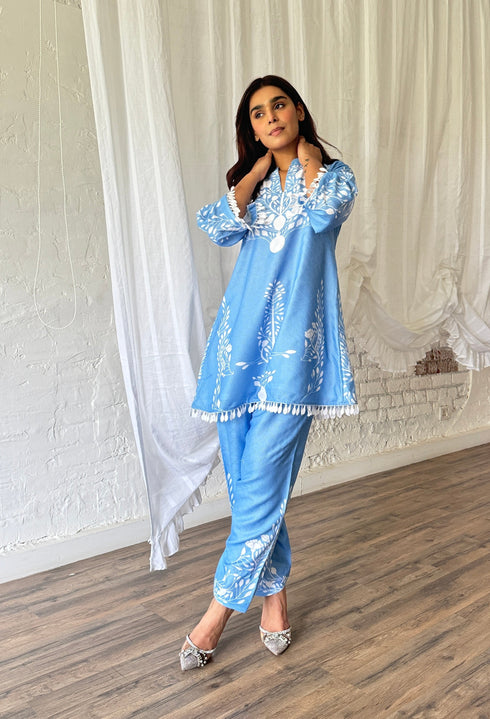 Blue Summer Kurta Set
